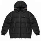 Boys Black Logo Puffer Jacket, 1, hi-res