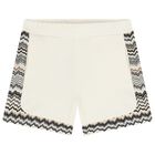 Boys Ivory Zig Zag Shorts, 1, hi-res