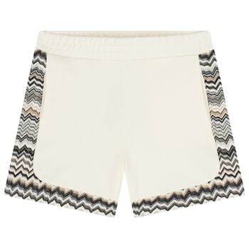 Boys Ivory Zig Zag Shorts