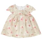 Baby Girls Beige Floral Dress, 2, hi-res