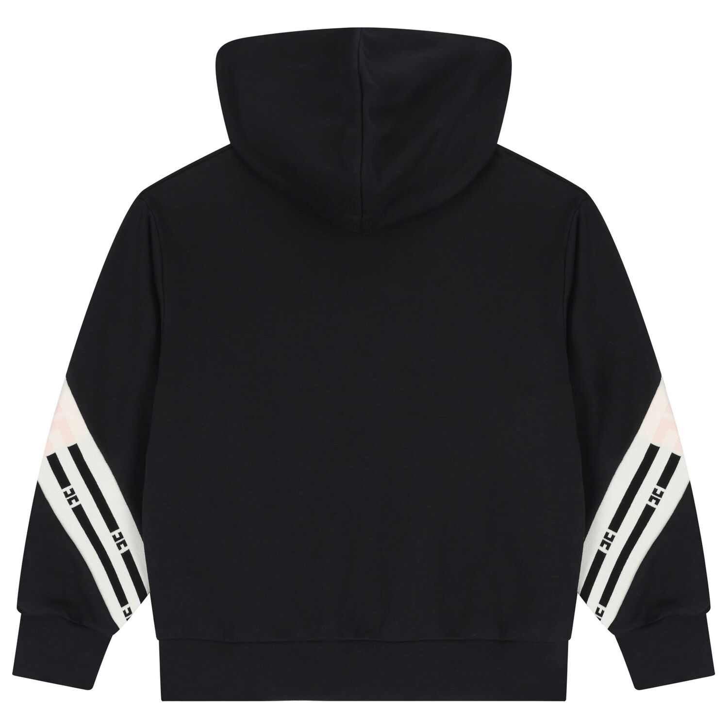 Girls Black Logo Hooded Top, 1, hi-res