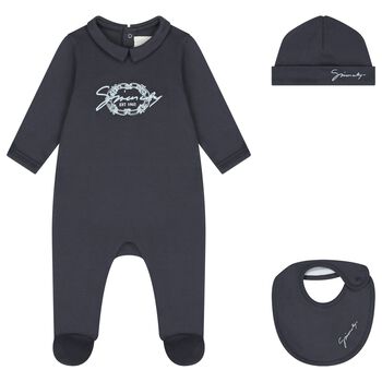Navy Blue Logo Babygrow Gift Set