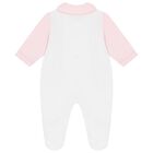 Baby Girls White & Pink Floral Babygrow, 1, hi-res