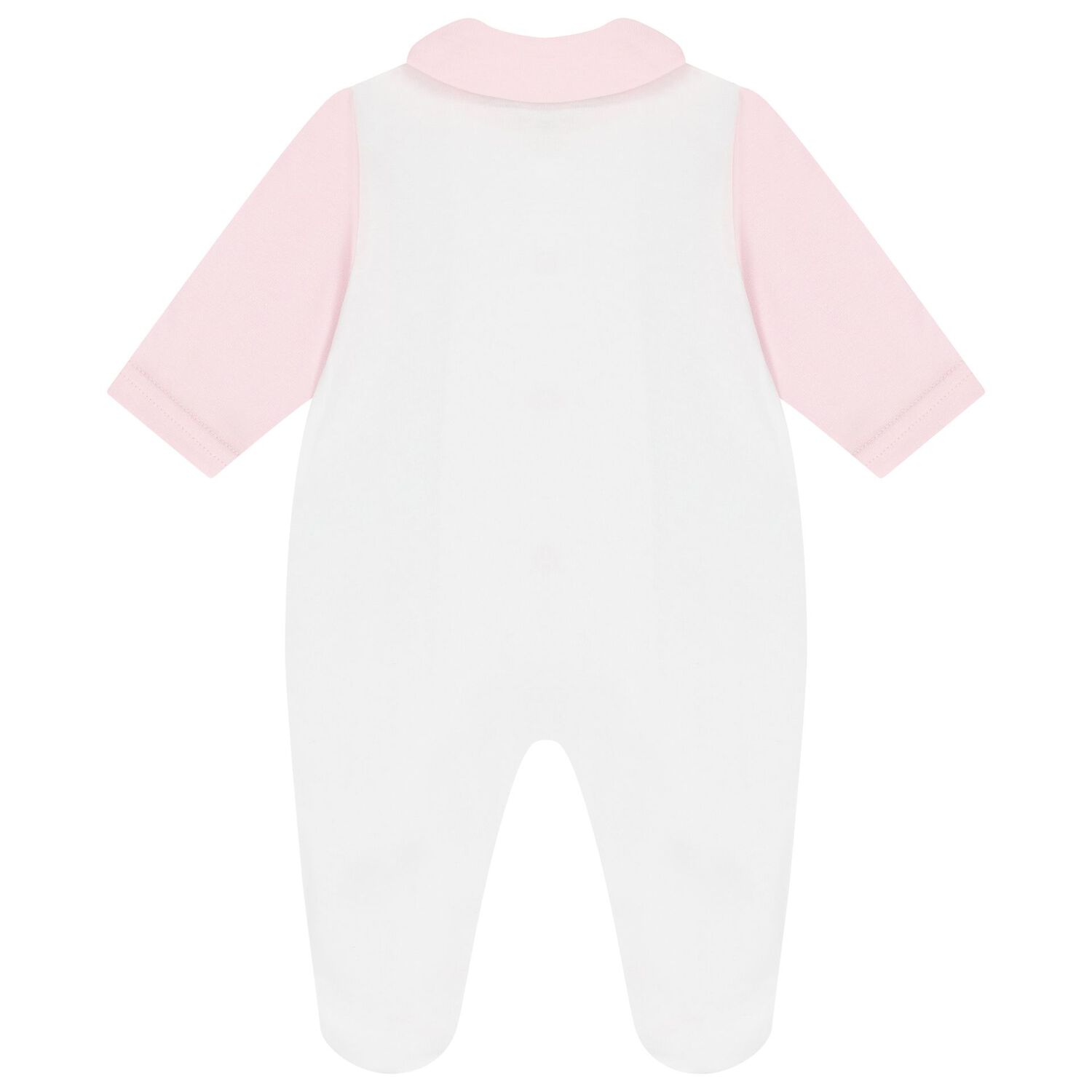 Baby Girls White & Pink Floral Babygrow, 1, hi-res image number null