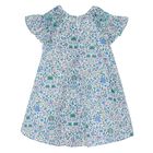 Baby Girls Blue & Green Liberty Print Dress, 1, hi-res