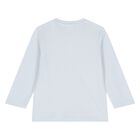 Younger Boys Blue Logo Long Sleeve Top, 1, hi-res