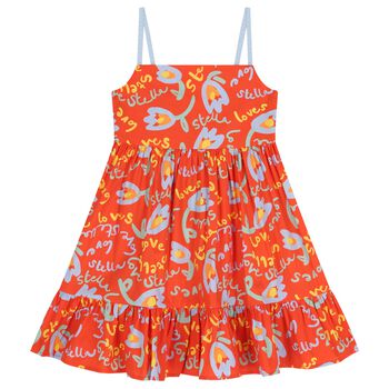 Girls Red Tiered Dress