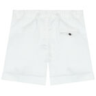 Younger Boys White Shorts, 2, hi-res