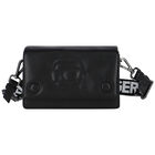 Girls Black Logo Handbag, 2, hi-res