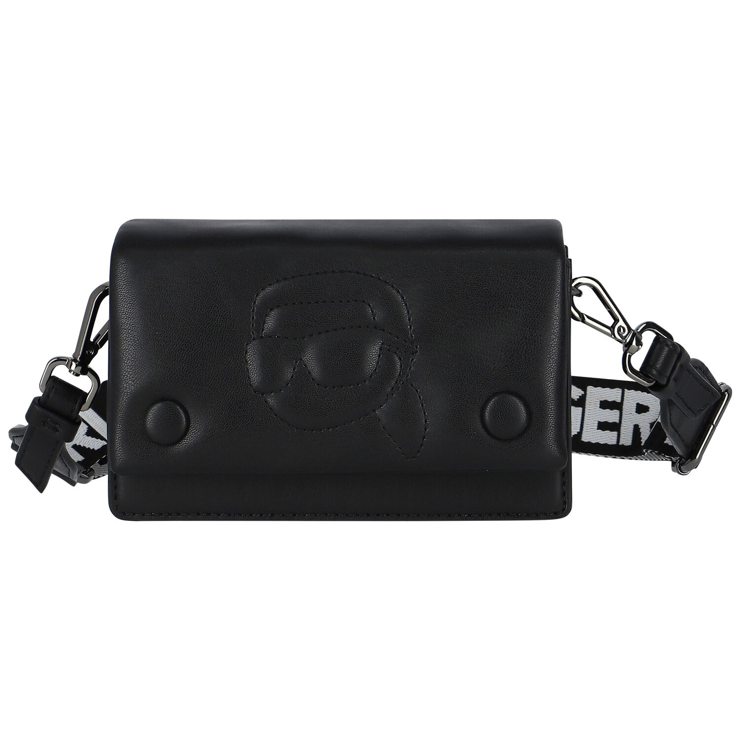 Girls Black Logo Handbag, 2, hi-res