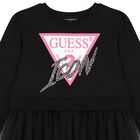 Girls Black Logo Tulle Dress, 2, hi-res