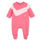 Baby Girls Pink Logo Babygrow, 1, hi-res