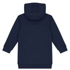 Girls Navy Blue Logo Hooded Dress, 1, hi-res