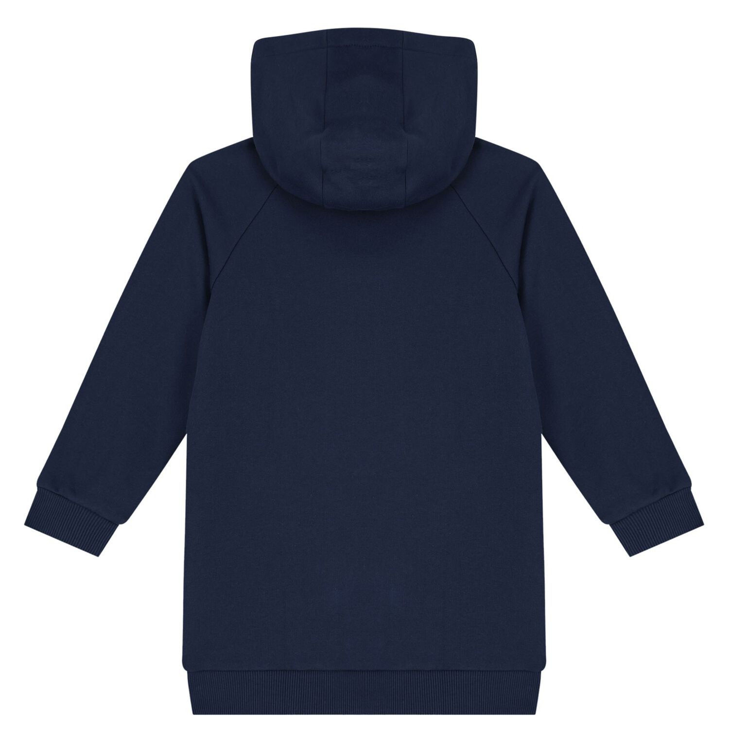 Girls Navy Blue Logo Hooded Dress, 1, hi-res image number null