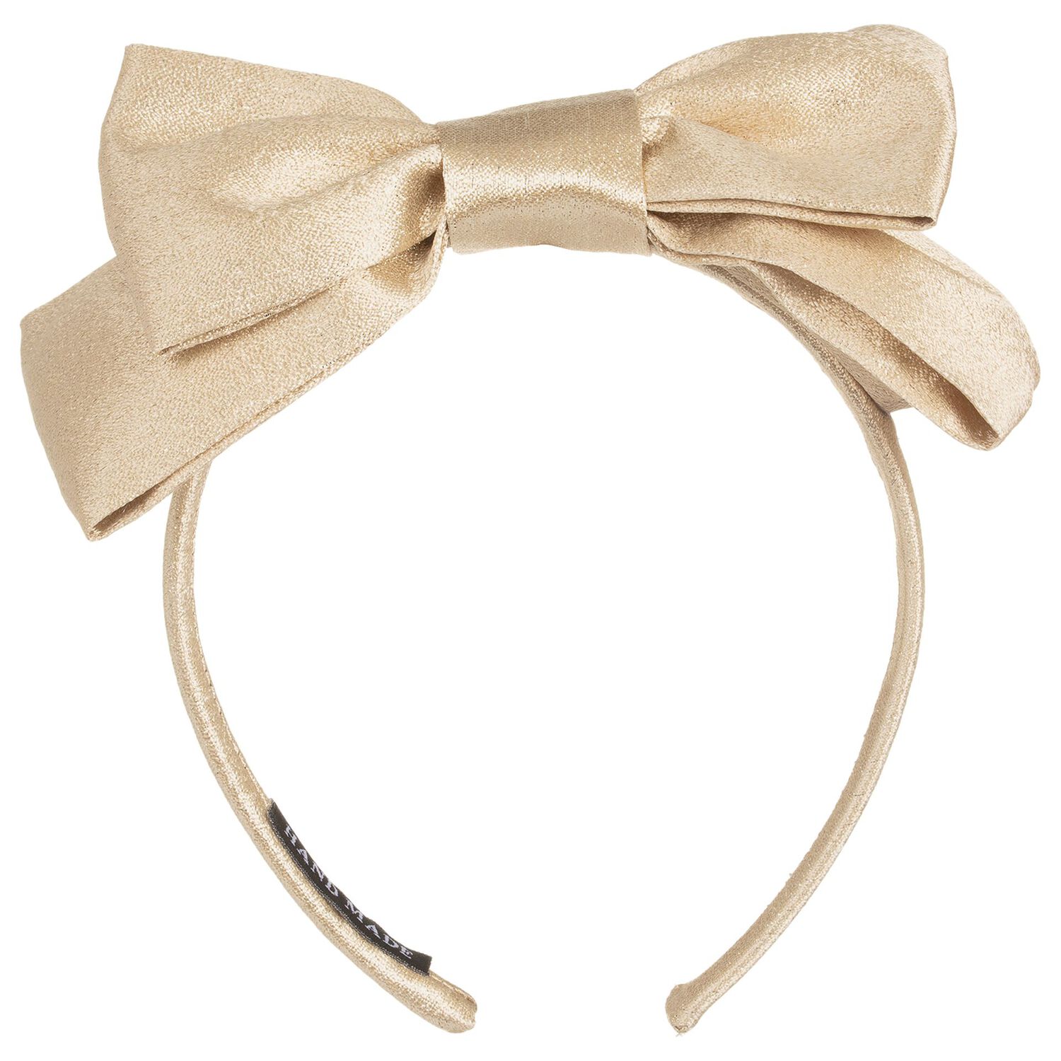 Girls Gold Bow Headband, 1, hi-res