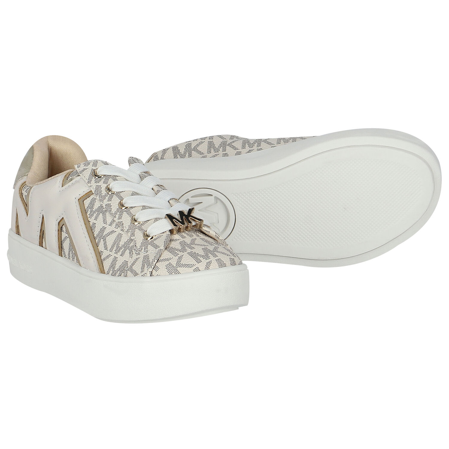 Girls Ivory Logo Trainers, 1, hi-res