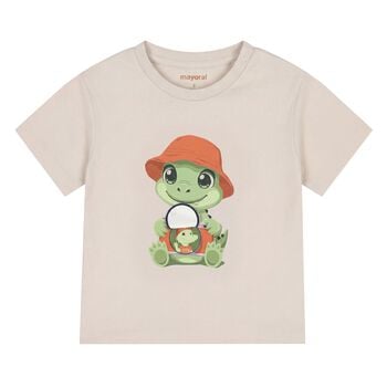 Younger Boys Beige Crocodile T-Shirt