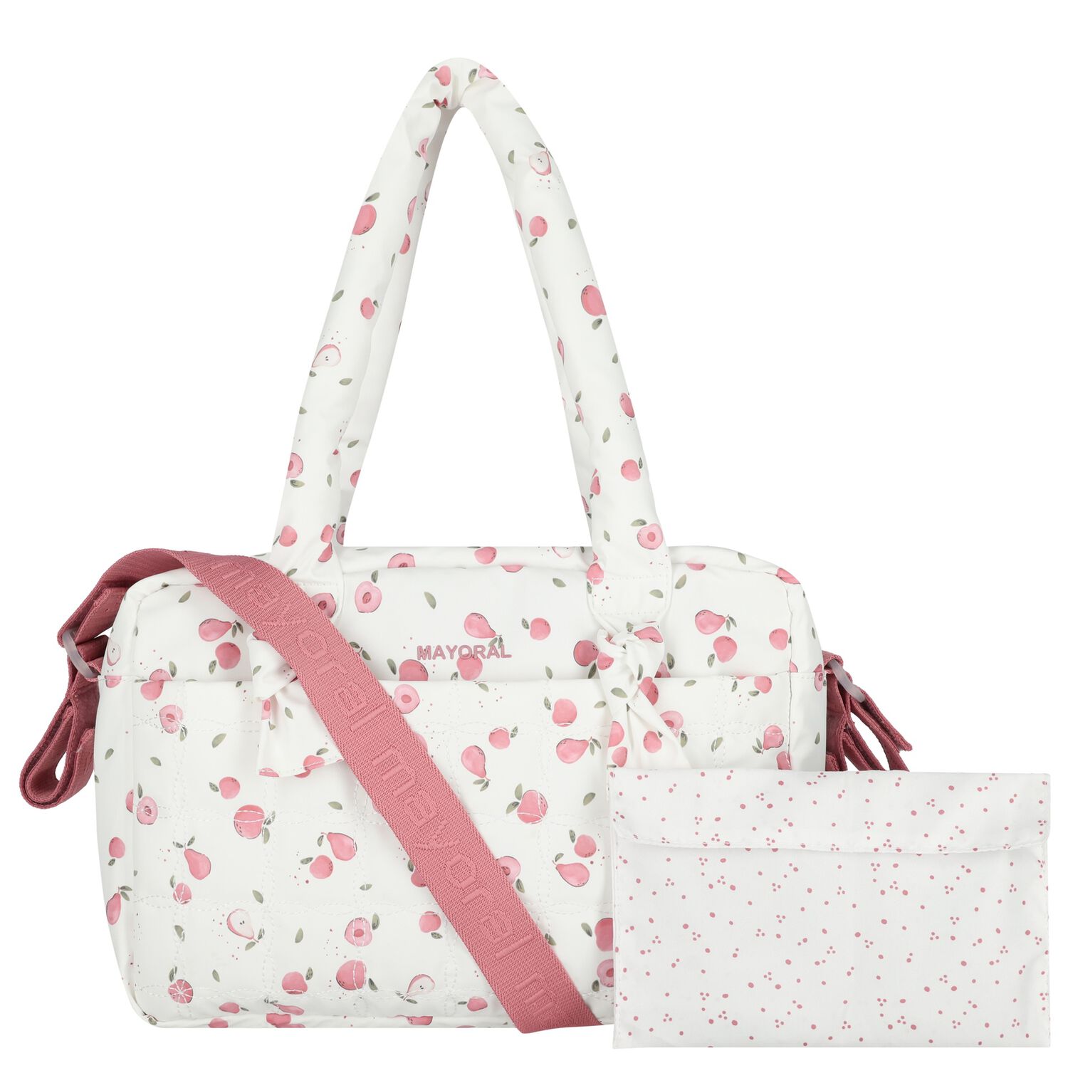 Baby Girls White & Pink Waterproof Baby Changing Bag, 2, hi-res