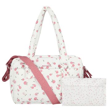 Baby Girls White & Pink Waterproof Baby Changing Bag