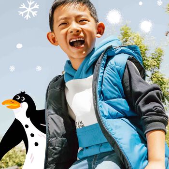 Bous Navy Blue & Blue Reversible Padded Gilet