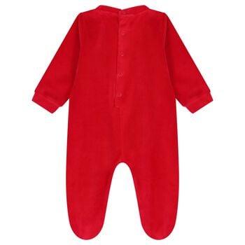 Baby Boys Red Christmas Bunny Babygrow