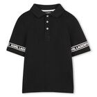 Boys Black Logo Polo Shirt, 2, hi-res