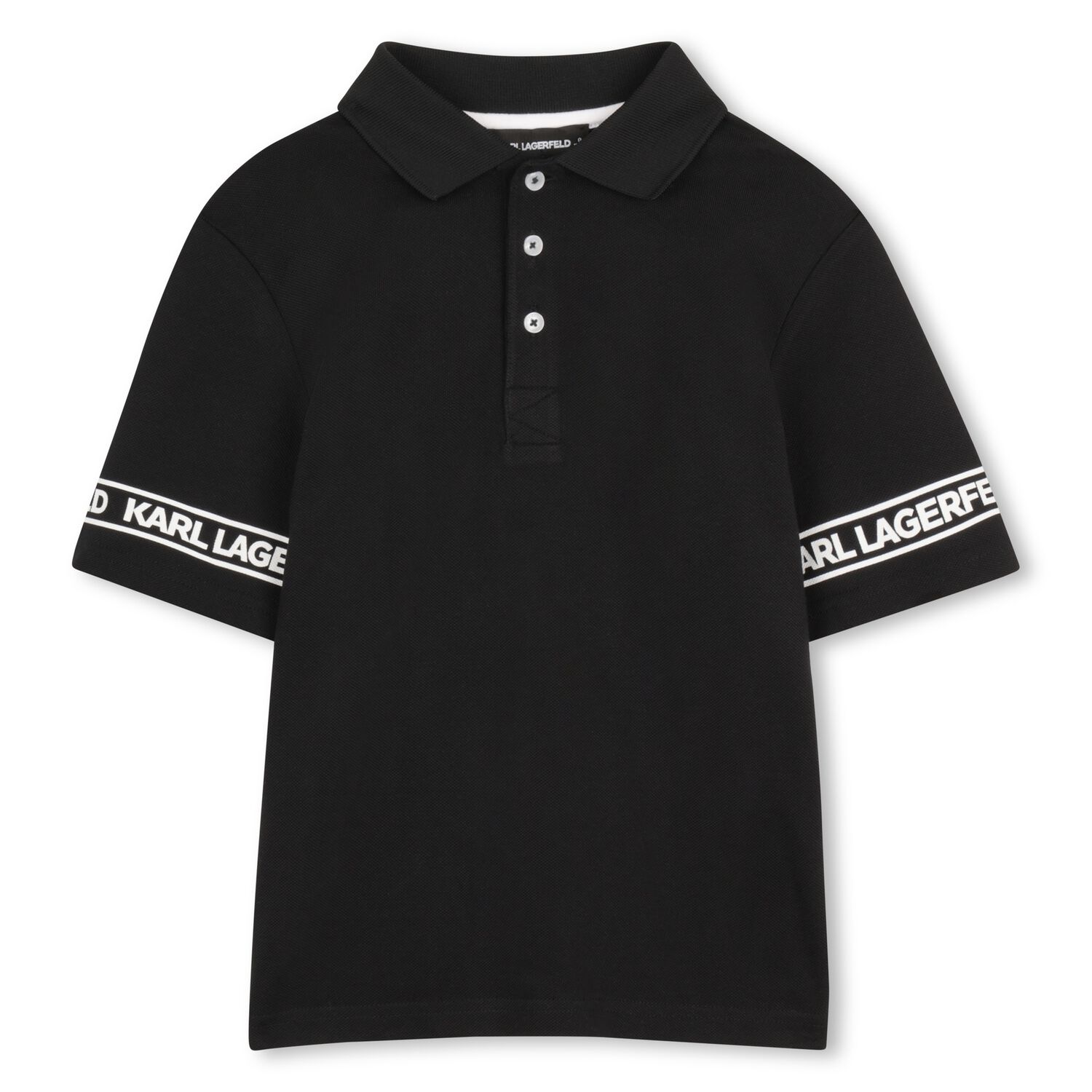 Boys Black Logo Polo Shirt, 2, hi-res