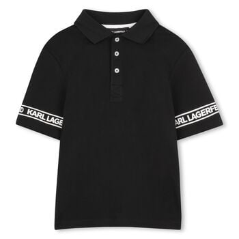 Boys Black Logo Polo Shirt