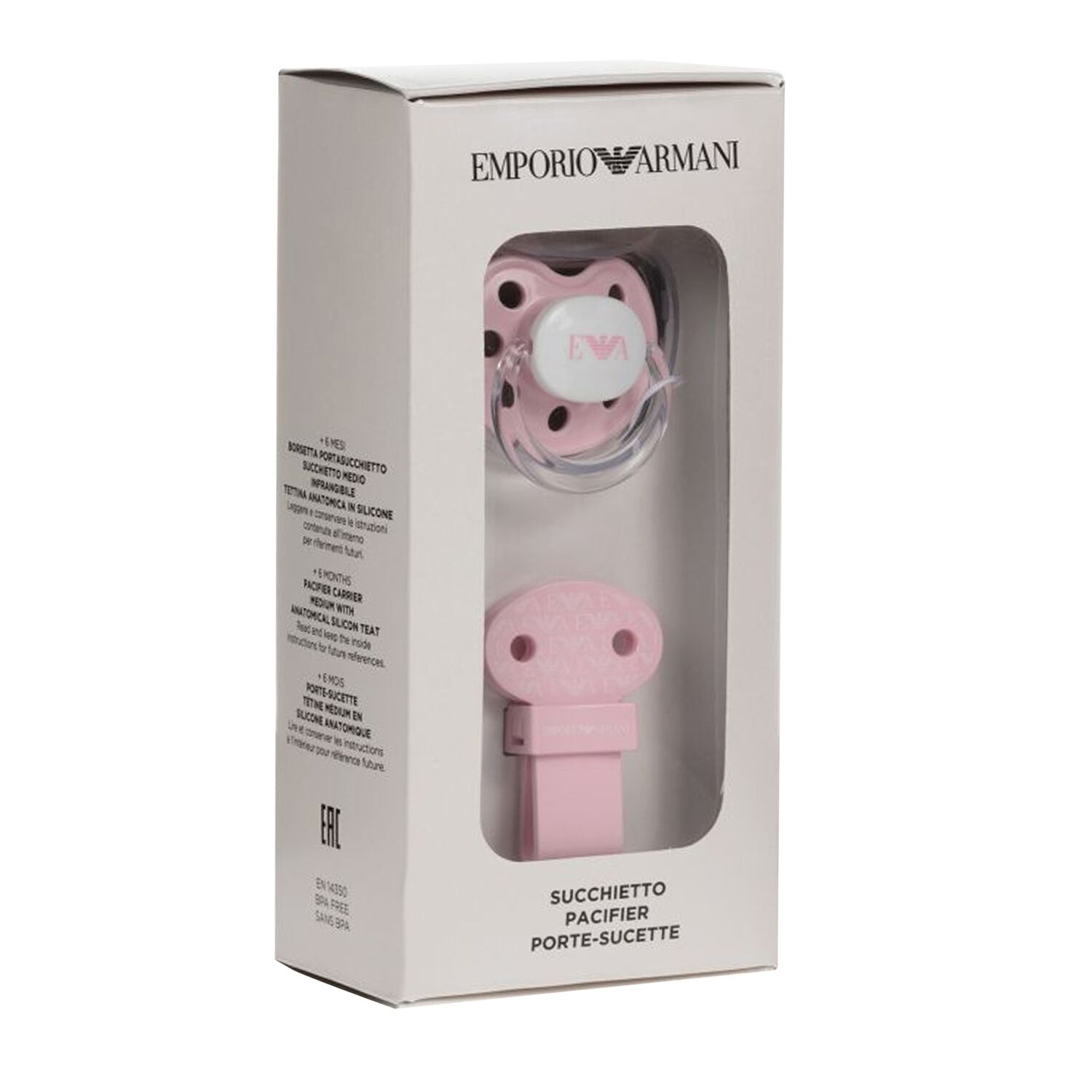 Baby Girls Pink Dummy & Clip Set, 2, hi-res