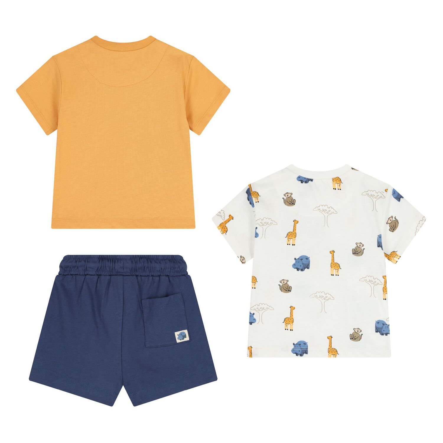 Younger Boys White, Orange & Blue Shorts Set, 2, hi-res