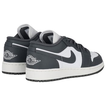 Grey & White Air Jordan 1 Low Trainers