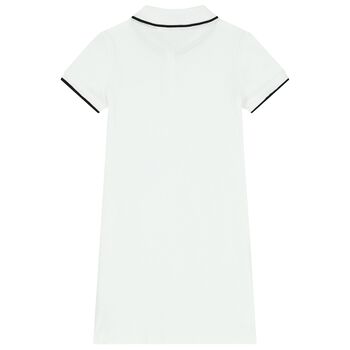 Girls White Logo Polo Dress
