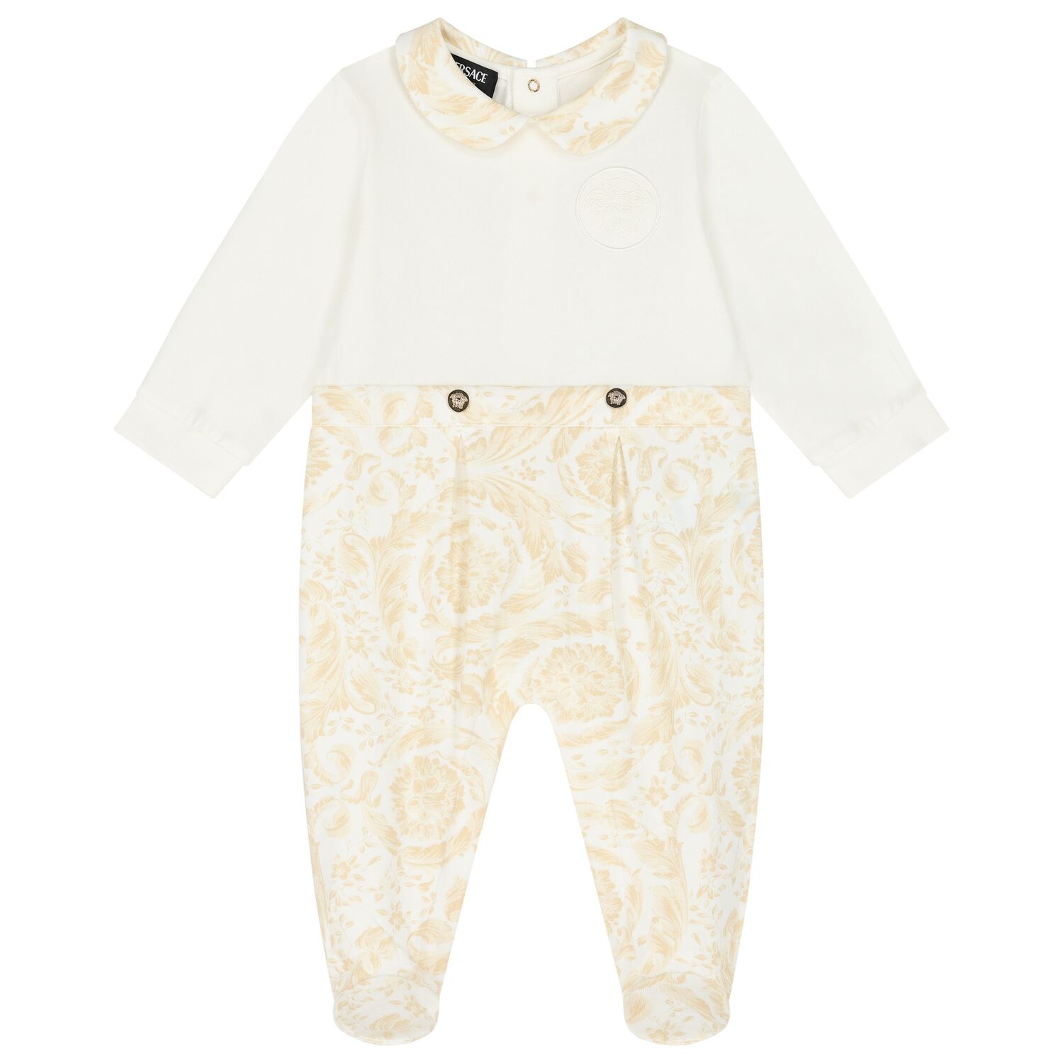 Ivory & Beige Barocco Babygrow, 1, hi-res