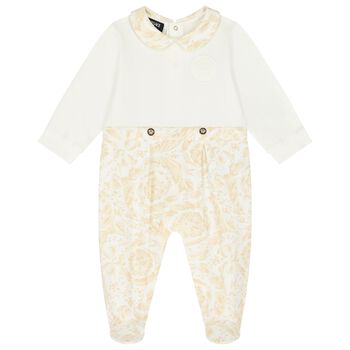 Ivory & Beige Barocco Babygrow