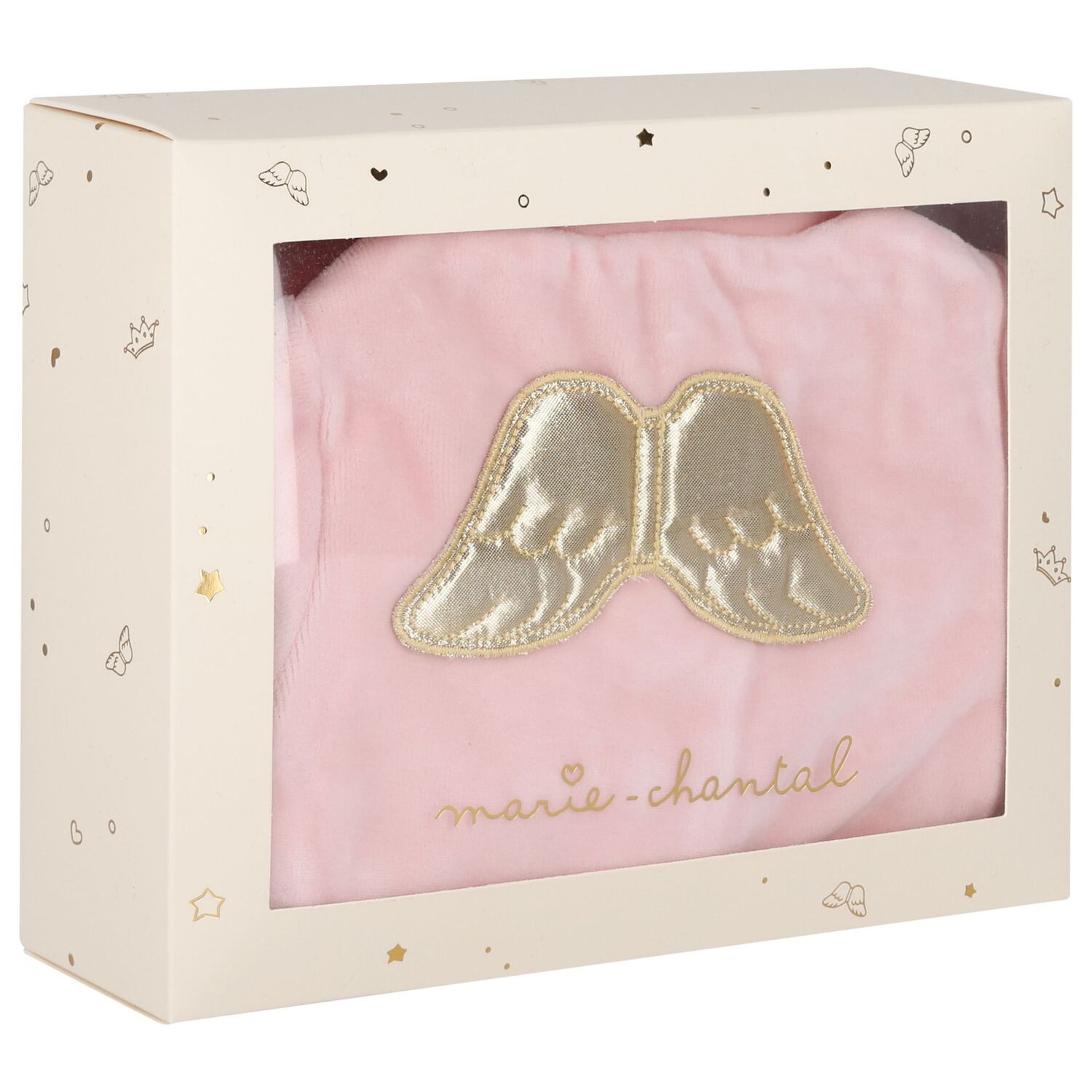 Baby Girls Pink Wings Velour Babygrow, 2, hi-res