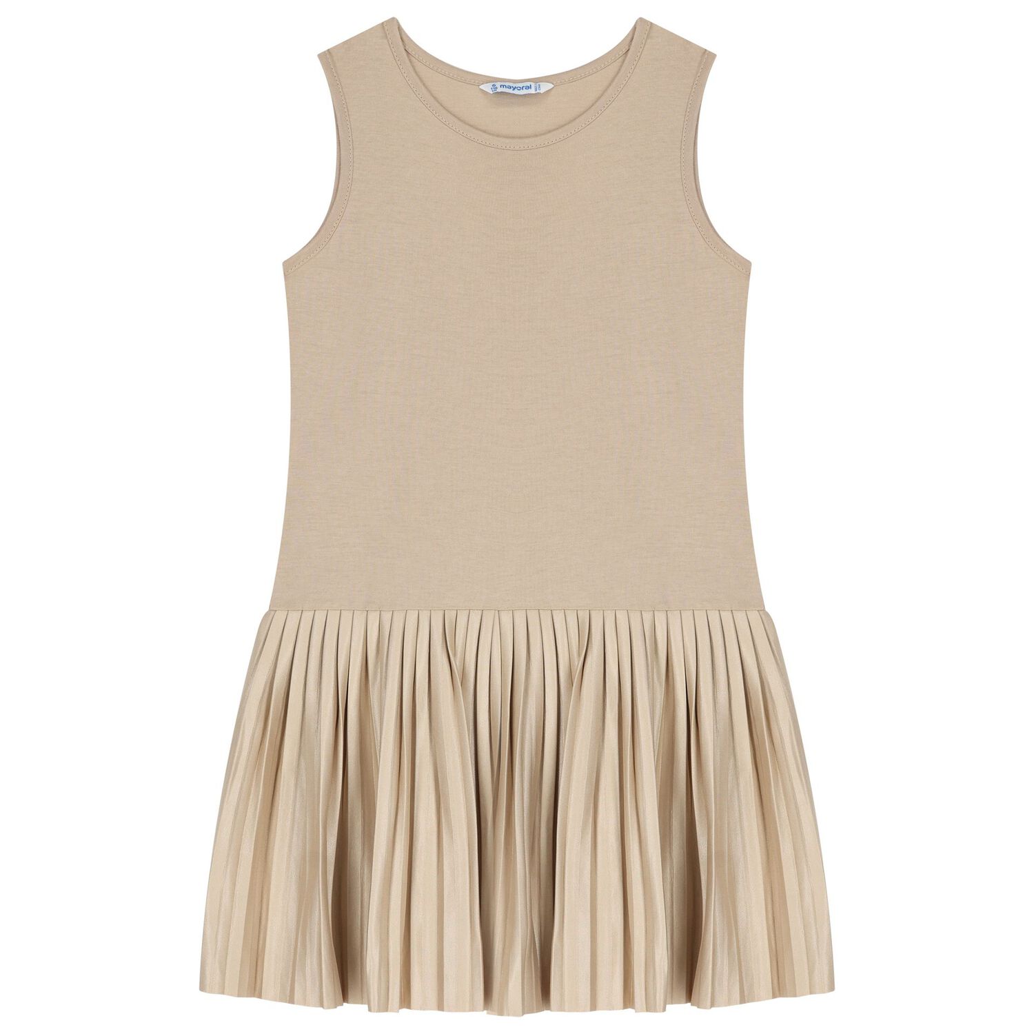 Girls Pink & Beige Striped Dress Set, 1, hi-res image number null
