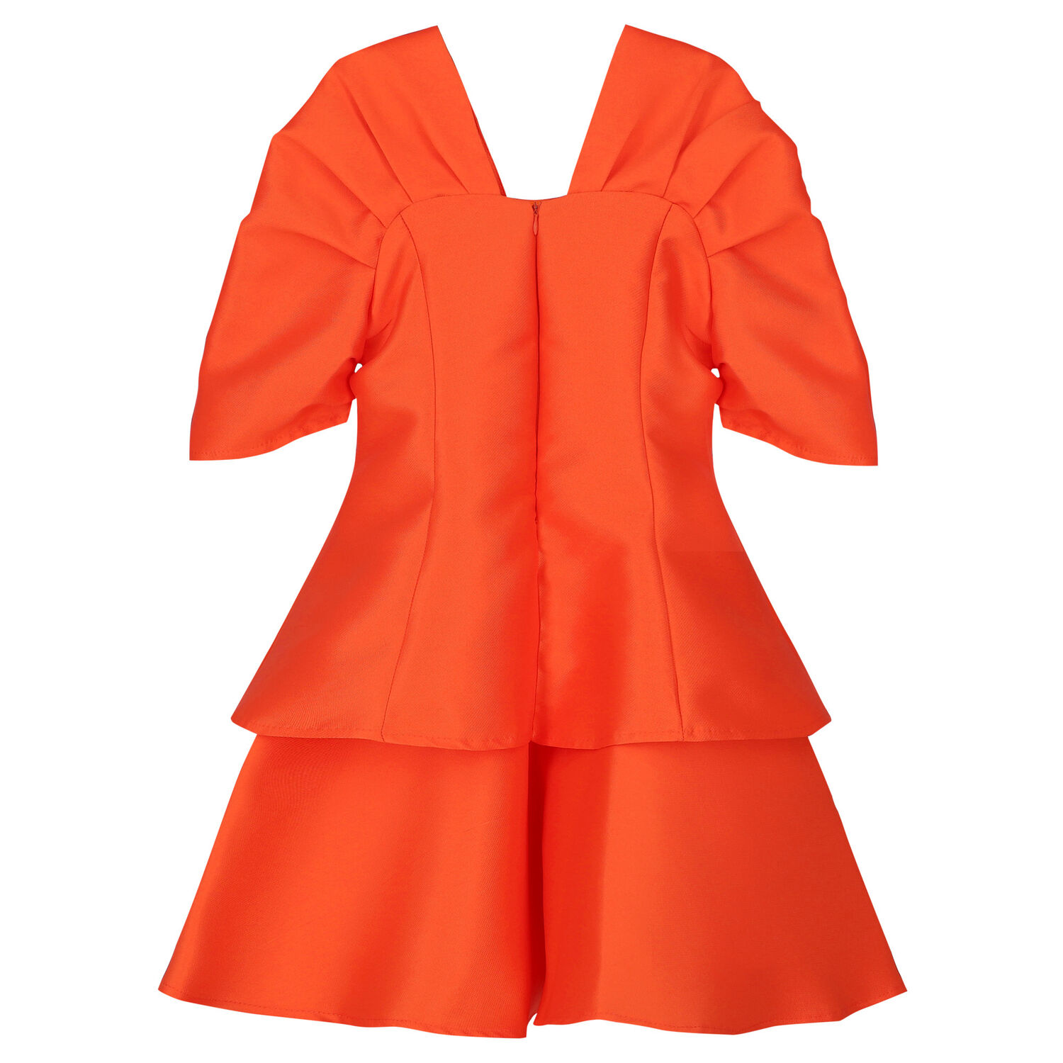 Girls Orange Flared Dress, 1, hi-res