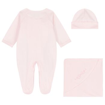 Baby Girls Pink Babygrow Gift Set