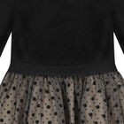 Girls Black Velvet & Tulle Dress, 1, hi-res