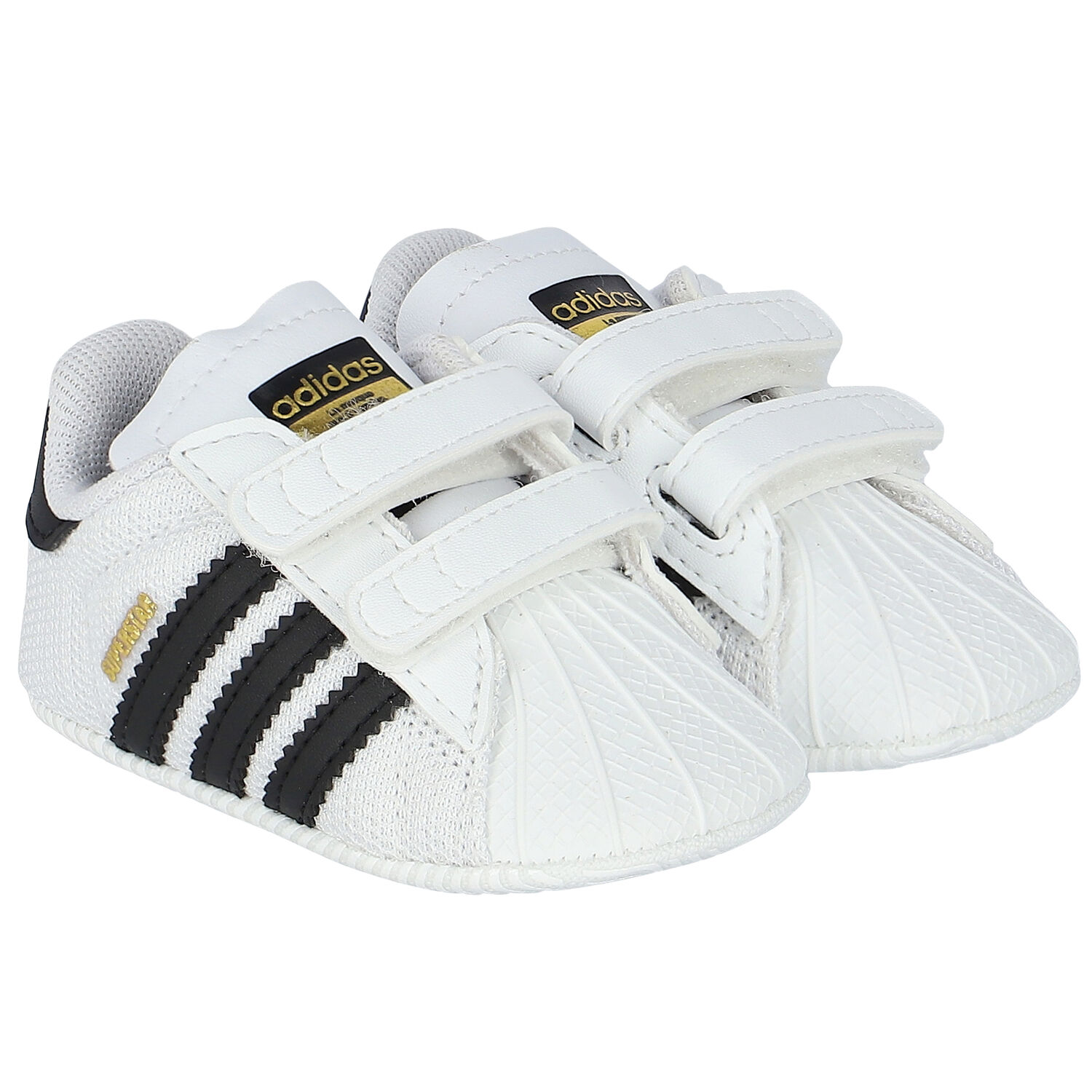 White Superstar Crib Pre Walker Shoes, 1, hi-res image number null