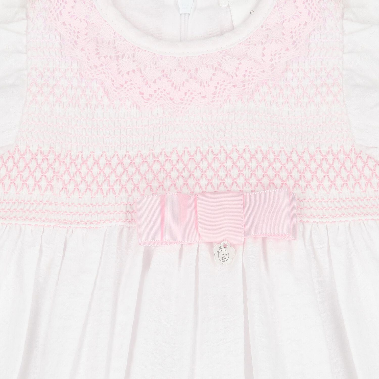 Baby Girls White & Pink Dress Set, 1, hi-res