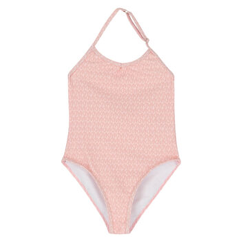 Girls Pink Logo Swimsuit