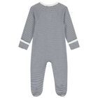 Baby Boys White & Navy Blue Babygrows ( 2 Pack ), 7, hi-res