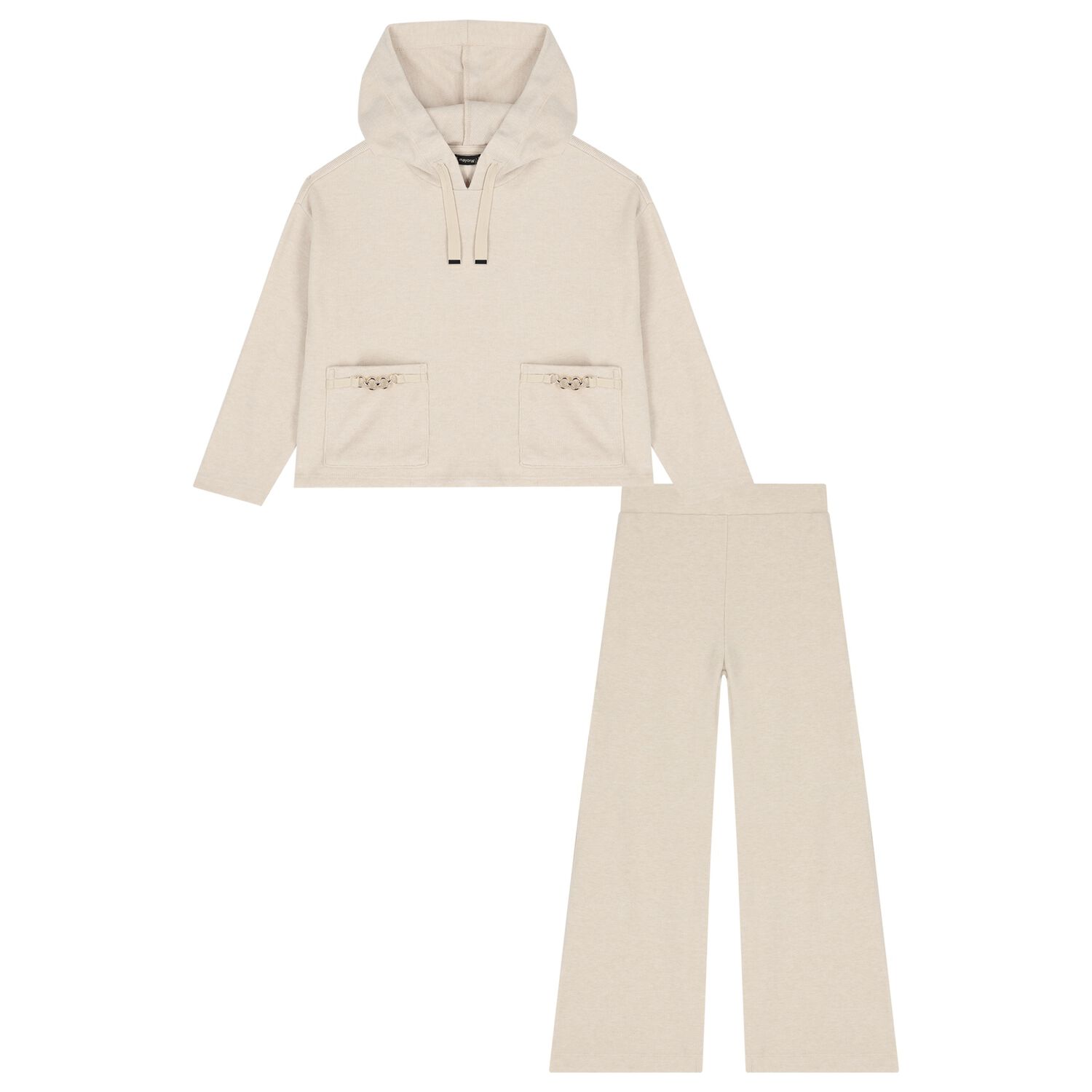 Girls Beige Trouser Set, 1, hi-res