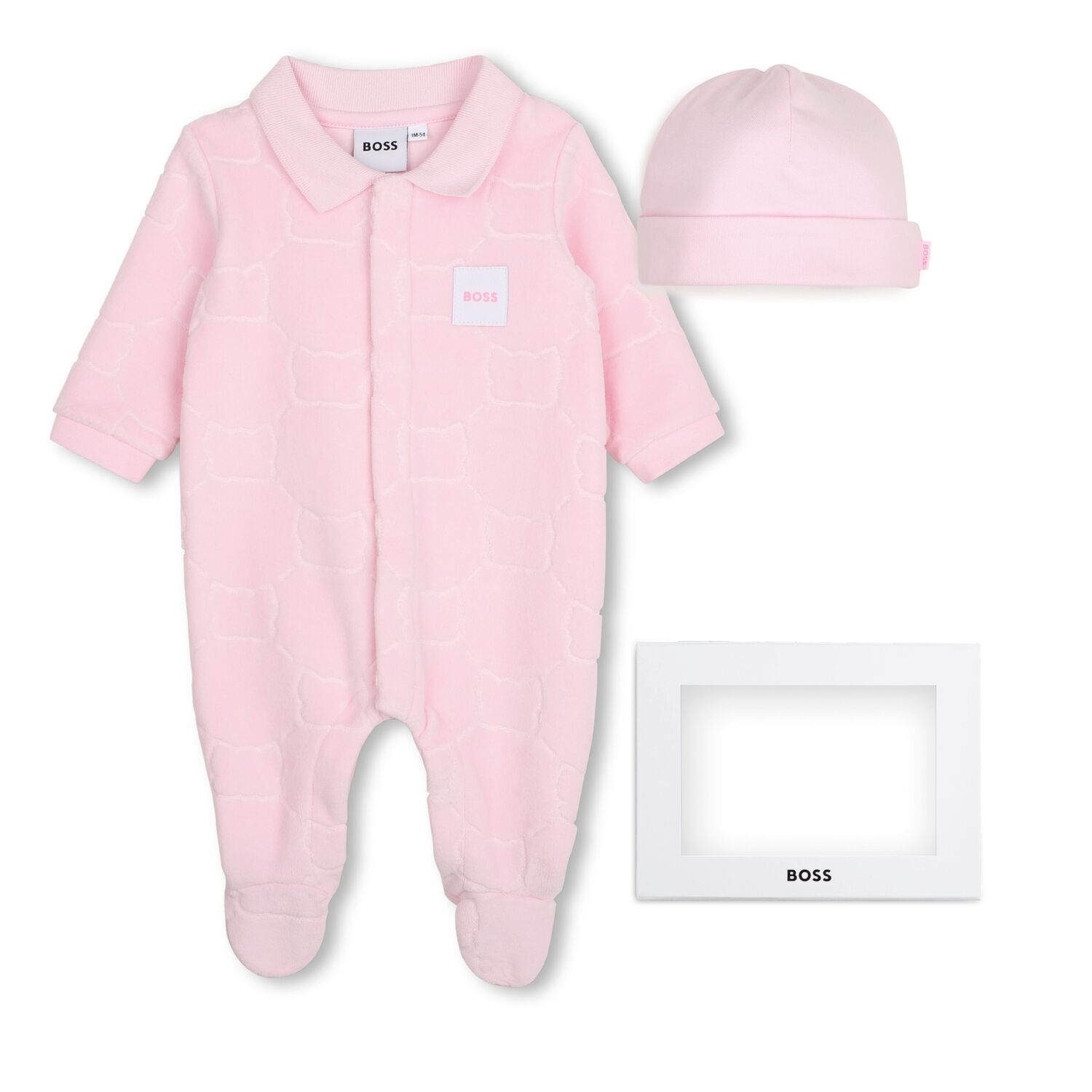 Baby Girls Pink Logo Babygrow Gift Set, 1, hi-res
