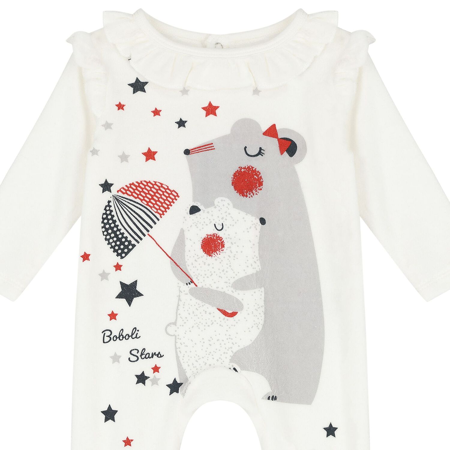 Baby Girls Ivory Mouse Babygrow, 1, hi-res