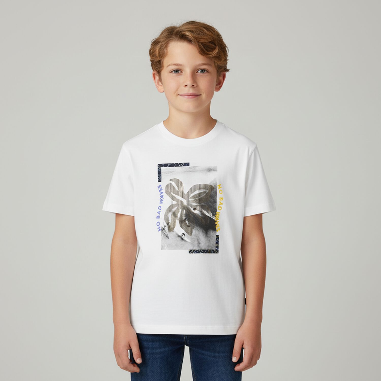 Boys White Abstract T-Shirt, 1, hi-res