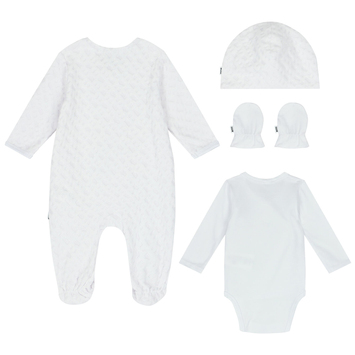 White Logo Babygrow Gift Set, 1, hi-res