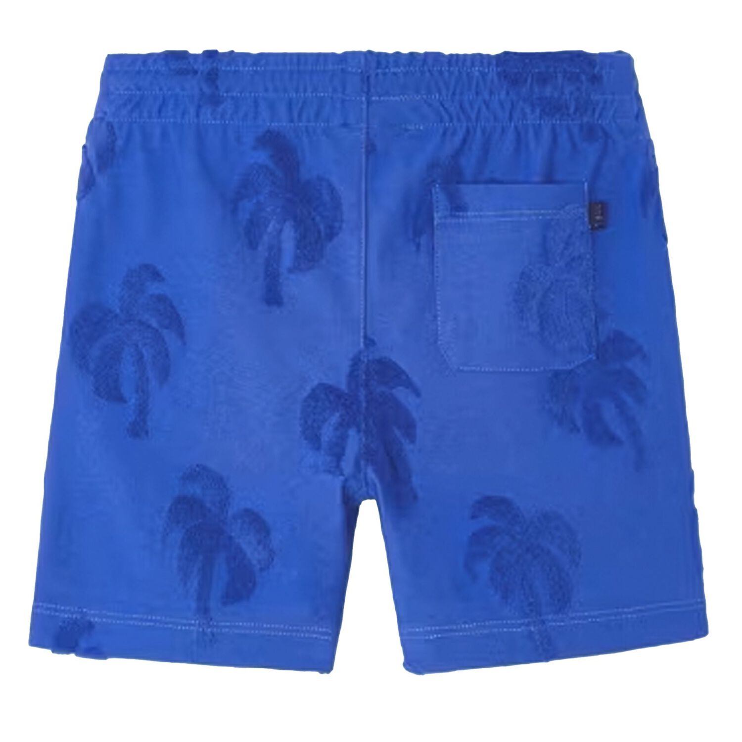 Boys Blue Palm Tree Shorts, 1, hi-res