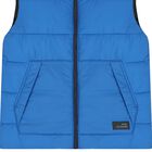 Boys Navy Blue & Blue Reversible Padded Gilet, 1, hi-res